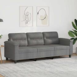 vidaXL Canapea cu 3 locuri, gri închis, 180 cm, tesatura microfibra GartenMobel Dekor (359569) Canapea
