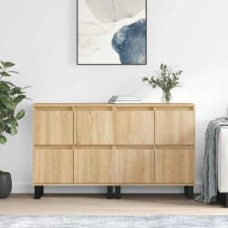 vidaXL Servante, 2 piese, stejar sonoma, lemn prelucrat GartenMobel Dekor (3190184) Comoda