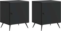 vidaXL Set 2 noptiere negre din lemn prelucrat, 43x34, 5x50 cm, stil modern (895488)