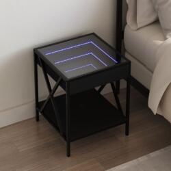 vidaXL Noptiera cu LED infinity, negru, 40x40x49 cm GartenMobel Dekor (3284096)