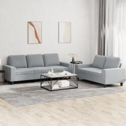 vidaXL Set de canapele, 2 piese, gri deschis, material textil GartenMobel Dekor (3201898) Canapea