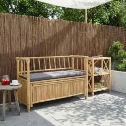 vidaXL Banca de gradina cu semineu natural 110 x 47 x 80 cm Bambus GartenMobel Dekor (42028077)
