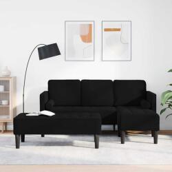 vidaXL Set de canapea cu perna 2 pcs Negru Poliester GartenMobel Dekor (3329270) Canapea