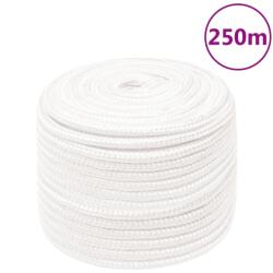 vidaXL Franghie de barca, alb complet, 14 mm, 250 m, polipropilena GartenMobel Dekor (152571)