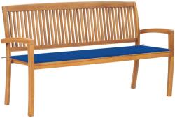 vidaXL Banca de gradina stivuibila cu perna, 159 cm, lemn masiv de tec GartenMobel Dekor (3063316)
