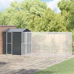 vidaXL Cusca pentru pasari Antracit 621 x 208 x 247 cm Otel Galvanizat GartenMobel Dekor (3325157)