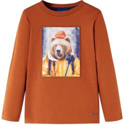 vidaXL Tricou pentru copii cu maneci lungi, portocaliu ars, 116 GartenMobel Dekor (12771)