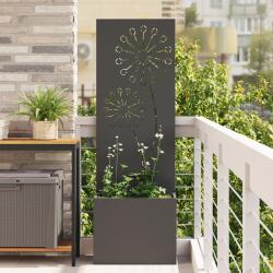 vidaXL Ghiveci de Gradina cu Panou Decorativ Negru 50 x 140 cm GartenMobel Dekor (876455)
