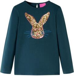 vidaXL Tricou de copii cu maneci lungi, verde închis, 128 GartenMobel Dekor (13977)