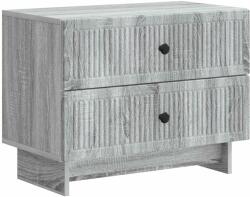 vidaXL Noptiera gri Sonoma cu 2 sertare, 62 x 34, 5 x 47, 5 cm, lemn prelucrat (893861)