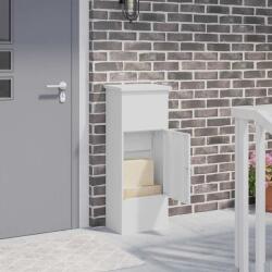 vidaXL Cutie pentru colet cu depozitare Alb 44, 5 x 29 x 110, 5 cm Otel GartenMobel Dekor (874927)