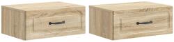 vidaXL Set 2 noptiere suspendate stejar sonoma cu sertar, 49x34, 5x20 cm (899300)