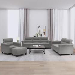 vidaXL Set de canapele cu perne, 4 piese, gri închis, microfibra GartenMobel Dekor (3202298) Canapea