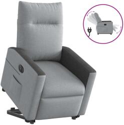 vidaXL Fotoliu electric rabatabil cu ridicare, gri deschis, textil GartenMobel Dekor (3324066)