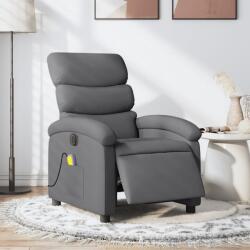 vidaXL Fotoliu electric de masaj rabatabil, gri închis, textil GartenMobel Dekor (3203967)