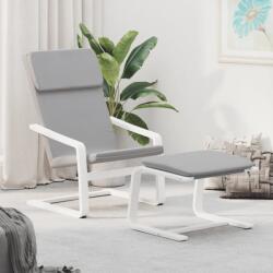 vidaXL Scaun de relaxare cu taburet, gri deschis, textil GartenMobel Dekor (3154415)