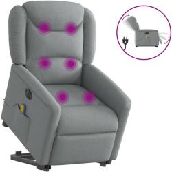 vidaXL Fotoliu electric masaj rabatabil cu ridicare, gri închis textil GartenMobel Dekor (3303224)