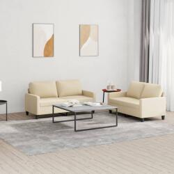 vidaXL Set de canapele cu perne, 2 piese, crem, textil GartenMobel Dekor (3201446) Canapea