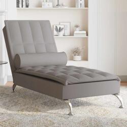 vidaXL Sezlong de masaj cu sprijin, gri taupe, material textil GartenMobel Dekor (379447)