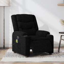 vidaXL Fotoliu electric de masaj rabatabil, negru, textil GartenMobel Dekor (3206572)