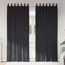 vidaXL Perdele opace 2 pcs Gri închis 140 x 245 cm Catifea GartenMobel Dekor (4107236)