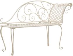 vidaXL Banca sezlong de gradina, alb vintage, 128 cm, metal GartenMobel Dekor (45431)