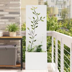 vidaXL Ghiveci de Gradina cu Panou Decorativ Alb 50 x 140 cm GartenMobel Dekor (876477)