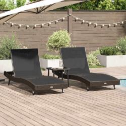 vidaXL Sezlong 3 pcs Maro 197 x 70 x 82 cm poliratan GartenMobel Dekor (3381202)