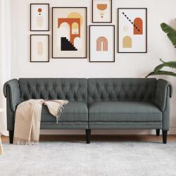 vidaXL Canapea Chesterfield cu 3 locuri, gri închis, material textil GartenMobel Dekor (372557) Canapea