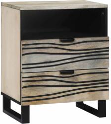 vidaXL Noptiera alba 50x33x62 cm din lemn prelucrat, cu 2 sertare si raft (4017982)