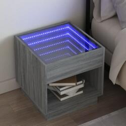 vidaXL Noptiera cu LED infinity, gri sonoma, 50x50x50 cm GartenMobel Dekor (3284089)