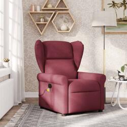 vidaXL Fotoliu de masaj rabatabil, rosu vin, material textil GartenMobel Dekor (4015669)