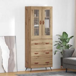 vidaXL Cabinet înalt cu raft 2 pcs Stejar Artizanal Lemn compozit GartenMobel Dekor (3415844) Comoda