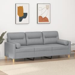 vidaXL Canapea cu 3 locuri cu pernute, gri deschis, 180 cm, textil GartenMobel Dekor (3200829) Canapea