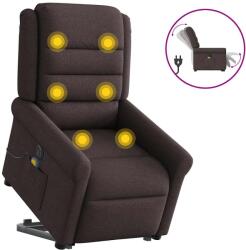 vidaXL Fotoliu electric masaj rabatabil cu ridicare maro închis textil GartenMobel Dekor (3303349)