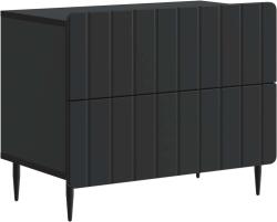 vidaXL Noptiera neagra cu 2 sertare, 62 x 34, 5 x 49, 5 cm, lemn prelucrat (894316)