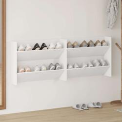 vidaXL Pantofare de perete, 2 buc. , alb, 80x18x60 cm, PAL GartenMobel Dekor (806742) Pantofar
