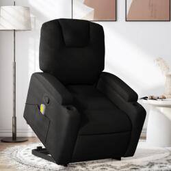 vidaXL Fotoliu rabatabil de masaj, cu ridicare, negru, material textil GartenMobel Dekor (3204382)