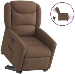vidaXL Fotoliu electric rabatabil cu ridicare, maro, textil GartenMobel Dekor (3303218)