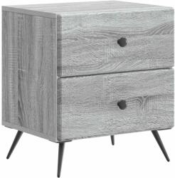 vidaXL Noptiera gri Sonoma cu 2 sertare, lemn prelucrat, 43 x 34, 5 x 47, 5 cm (895457)