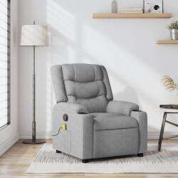 vidaXL Fotoliu reclinabil cu masaj, gri deschis, material textil GartenMobel Dekor (3206835)
