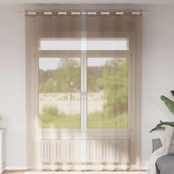vidaXL Perdele Voile cu Oeje 2 buc Maro Deschis GartenMobel Dekor (4102129)