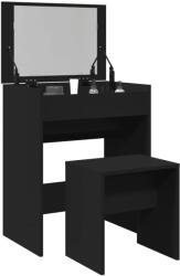 vidaXL Masa de toaleta si taburet, negru, 60x40x113, 5 cm GartenMobel Dekor (848214)