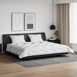 vidaXL Pilota de iarna 240x200 cm cu 2 perne, alba, microfibra (3377750) Lenjerie de pat