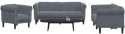 vidaXL Set de canapele, 3 piese, gri închis, catifea GartenMobel Dekor (3209210) Canapea