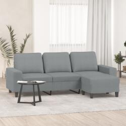 vidaXL Canapea cu 3 locuri si taburet, gri deschis, 180 cm, textil GartenMobel Dekor (3201151) Canapea