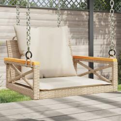 vidaXL Banca de balansoar cu perne, bej, 63x62x40 cm, poliratan GartenMobel Dekor (368175)