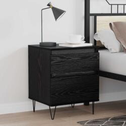 vidaXL Dulap de pat Stejar Negru 40 x 35 x 50 cm Lemn compozit GartenMobel Dekor (8004366)