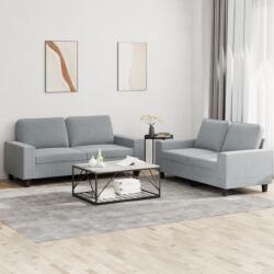 vidaXL Set de canapele, 2 piese, gri deschis, material textil GartenMobel Dekor (3201882) Canapea