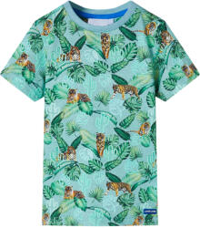 vidaXL Tricou pentru copii, verde deschis melanj, 128 GartenMobel Dekor (12407)